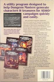 Dungeon Masters Assistant: Volume II: Characters & Treasures - Box - Back (North America) - 632x960
