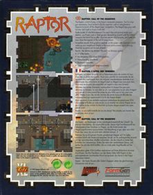 Raptor: Call of the Shadows - Box - Back (Europe) - 630x800