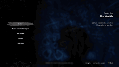 The Lord of the Rings: Gollum - Screenshot - Game Select (World) - 1920x1080