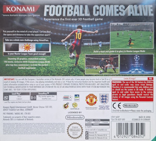PES 2011: Pro Evolution Soccer 3D - Box - Back (Europe) - 1249x1123