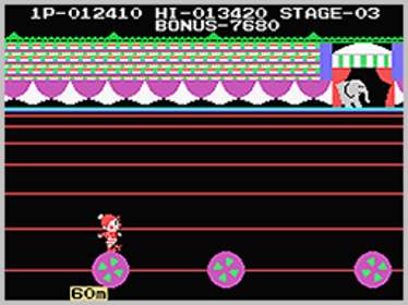 Circus Charlie - Screenshot - Gameplay (World) - 256x192