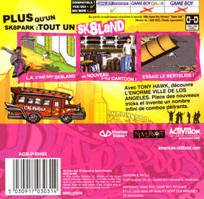 Tony Hawk's American Sk8land - Box - Back (France) - 640x625