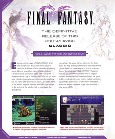 Final Fantasy V Advance - Advertisement Flyer - Front (United States) - 1800x2178