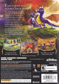 The Legend of Spyro: Dawn of the Dragon - Box - Back (North America) - 640x904