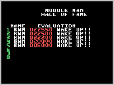 Module Man - Screenshot - High Scores (World) - 256x192