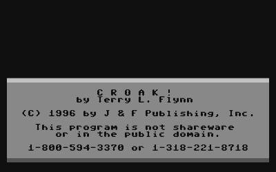 Croak! - Screenshot - Game Title (North America) - 320x200