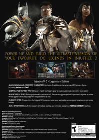 Injustice 2: Legendary Edition - Box - Back (World) - 1063x1500