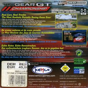 Top Gear GT Championship - Box - Back (Europe) - 803x800