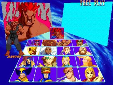 X-Men vs. Street Fighter - Screenshot - Game Select (Japan) - 540x405
