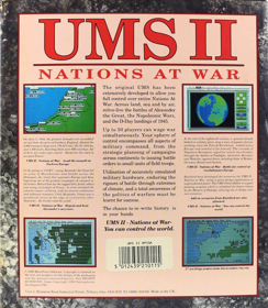 UMS II: Nations at War - Box - Back (Europe) - 976x1122