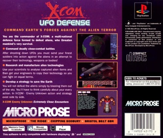 X-COM: UFO Defense - Fanart - Box - Back (North America) - 766x647
