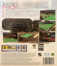 WSC Real 09: World Snooker Championship - Box - Back (Europe) - 928x1080
