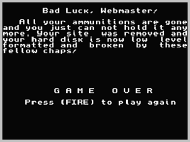 AntiISDA Warrior - Screenshot - Game Over (World) - 256x192