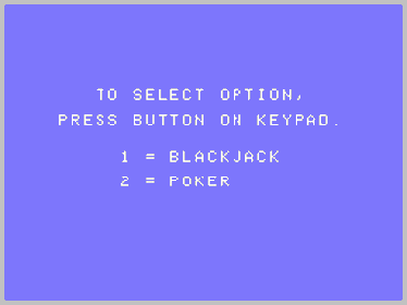 Ken Uston Blackjack/Poker - Screenshot - Game Select (World) - 256x192