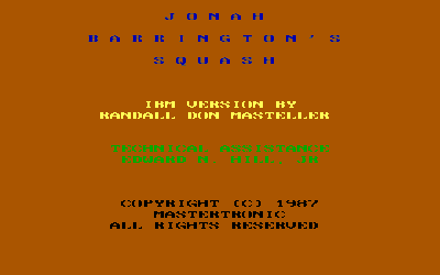 Jonah Barrington's Squash - Screenshot - Game Title (North America) - 640x400