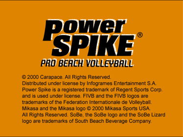 Power Spike: Pro Beach Volleyball - Screenshot - Game Title (North America) - 640x480