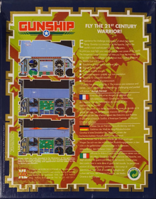 Gunship: The Helicopter Simulation - Box - Back (Europe) - 1980x2520