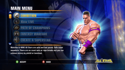 WWE All Stars - Screenshot - Game Select (World) - 1280x720