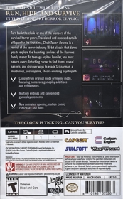 Clock Tower Rewind - Box - Back (North America) - 1044x1688