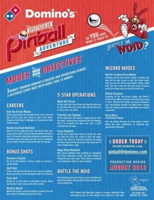 Domino’s Spectacular Pinball Adventure - Advertisement Flyer - Front (World) - 740x958