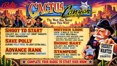 Cactus Canyon - Arcade - Controls Information (World) - 1919x1080