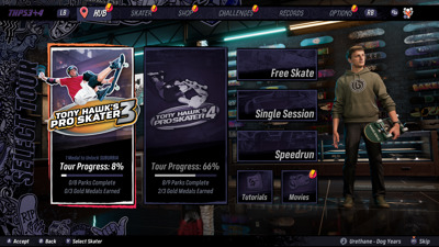 Tony Hawk's Pro Skater 3 + 4 - Screenshot - Game Select (World) - 3840x2160