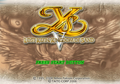 Ys V: Lost Kefin, Kingdom of Sand - Screenshot - Game Title (Japan) - 640x448