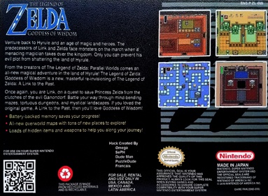 The Legend of Zelda: Goddess of Wisdom - Box - Back (North America) - 1500x1100