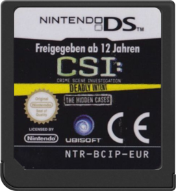 CSI: Deadly Intent: The Hidden Cases - Cart - Front (Europe) - 517x564