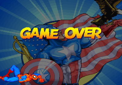 Marvel Super Heroes - Screenshot - Game Over (World) - 640x448