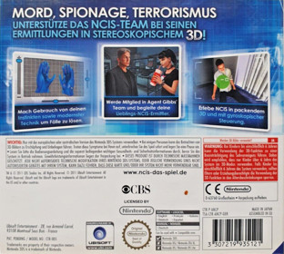 NCIS 3D - Box - Back (Germany) - 1052x945