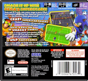 Sega Superstars Tennis - Box - Back - Reconstructed (North America) - 774x708