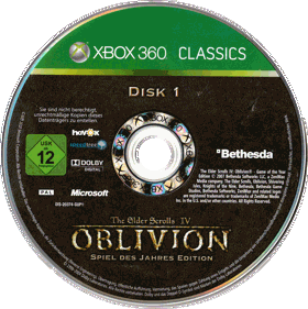 The Elder Scrolls IV: Oblivion: Game of the Year Edition - Disc (Germany) - 2871x2877