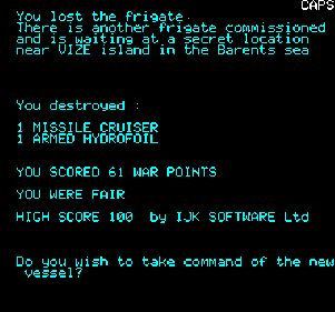 Frigate Commander - Screenshot - Game Over (Europe) - 240x224