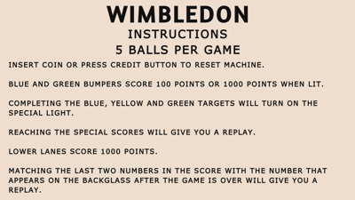 Wimbledon - Arcade - Controls Information (World) - 1920x1080