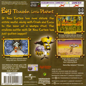 Crash Bandicoot: The Huge Adventure - Box - Back (United Kingdom) - 800x800
