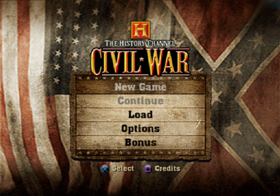 The History Channel: Civil War: A Nation Divided - Screenshot - Game Select (North America) - 640x448