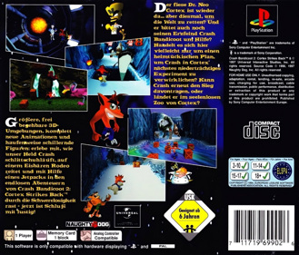 Crash Bandicoot 2: Cortex Strikes Back - Box - Back (Germany) - 1000x853