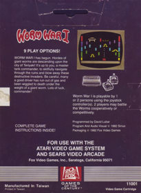 Worm War I - Box - Back (North America) - 600x820