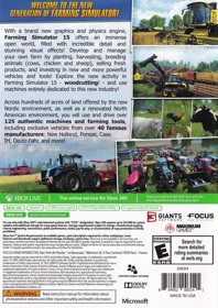 Farming Simulator 15 - Box - Back (North America) - 484x685