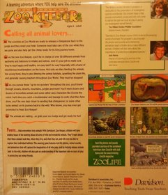 Zoo Keeper - Box - Back (United States) - 1143x1329