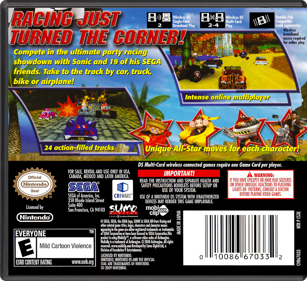 Sonic & SEGA All-Stars Racing - Box - Back - Reconstructed (North America) - 774x708