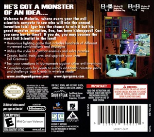Igor: The Game - Box - Back (North America) - 768x680