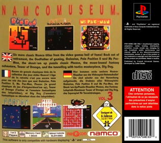 Namco Museum Vol. 3 - Box - Back (Europe) - 765x680
