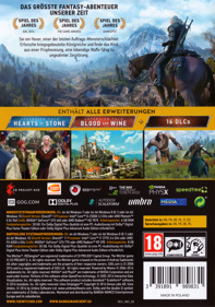 The Witcher 3: Wild Hunt - Box - Back (Germany) - 1053x1500