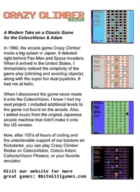 Crazy Climber Redux - Box - Back (World) - 497x680
