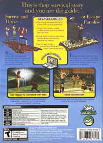 The Sims: Castaway Stories - Box - Back (North America) - 1150x1599