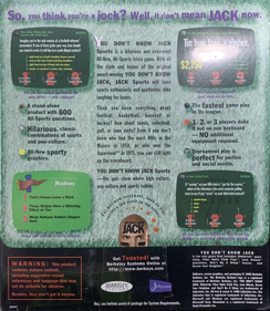 You Don't Know Jack: Sports - Box - Back (United States) - 1047x1204