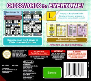 Crosswords DS - Box - Back (Australia) - 898x800