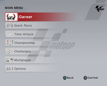 MotoGP 08 - Screenshot - Game Select (World) - 640x512
